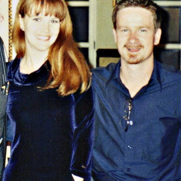 TOMMY HILFIGER Vintage y2K Blue Velvet Cowl Midi Pencil Dress - Picture 7 of 7